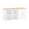 Hot SoBuy Kücheninsel Freistehend Küchenschrank Sideboard Weiß-Natur KNL09-WN