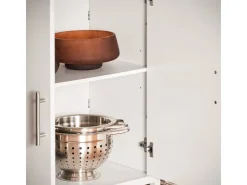 Hot SoBuy Kücheninsel Freistehend Küchenschrank Sideboard Weiß-Natur KNL09-WN