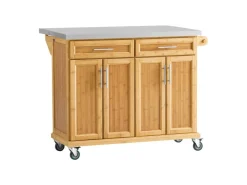 SoBuy Kücheninseln|Servierwagen<Kücheninsel Küchenwagen Küchenschrank Servierwagen Bambus 115cm FKW69-N