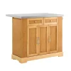Online SoBuy Kücheninsel Küchenwagen mit Ausziehbarer Arbeitsplatte Bambus 107x92,5x71cm Natur FKW130-N