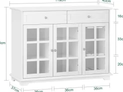 Best SoBuy Küchenschrank Kücheninsel Kommode Sideboard Buffet Weiß FSB77-W