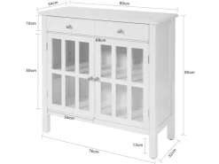 Hot SoBuy Küchenschrank Kommode Sideboard Flurschrank Wohnzimmerschrank FSB23-W