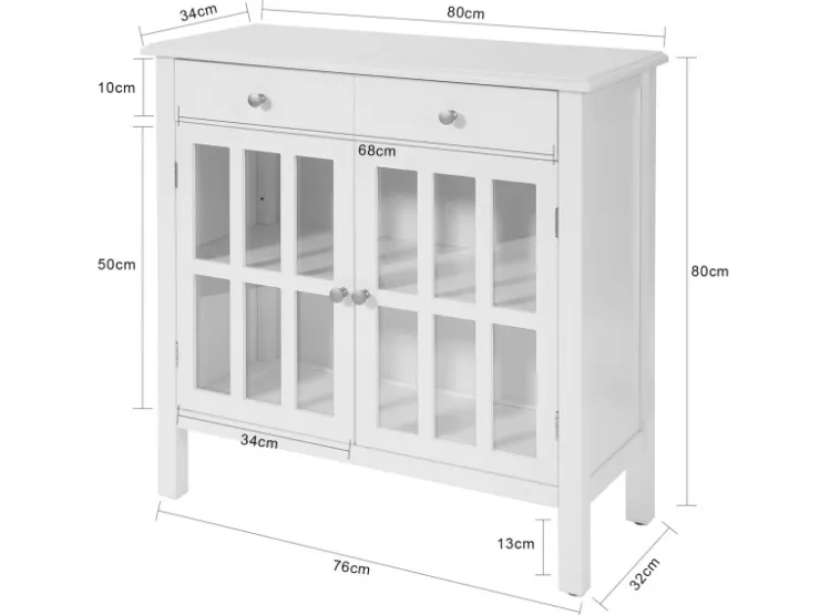 Hot SoBuy Küchenschrank Kommode Sideboard Flurschrank Wohnzimmerschrank FSB23-W