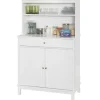 SoBuy Küchenschränke<Küchenschrank mit 2 Türen Sideboard Buffetschrank Kommode Weiß FSB26-W