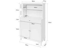SoBuy Küchenschränke<Küchenschrank mit 2 Türen Sideboard Buffetschrank Kommode Weiß FSB26-W