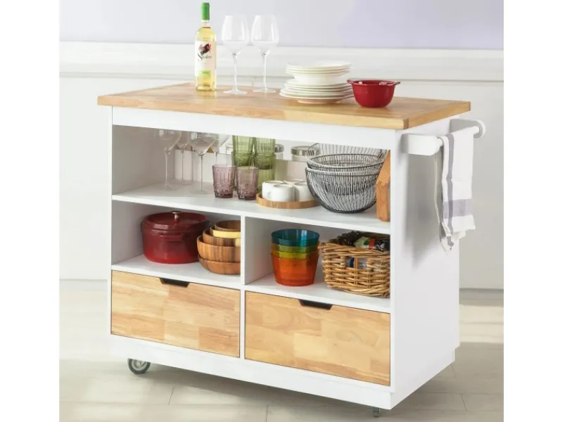 Küchenwagen Kücheninsel Rollwagen Sideboard Servierwagen FKW107-WN Kücheninseln|Servierwagen