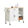 Best Küchenwagen mit Arbeitsplatte Küchenschrank Küchentrolley Weiß FKW103-WN Servierwagen|Schneidebretter