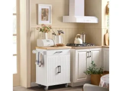 Outlet SoBuy Küchenwagen mit Arbeitsplatte Servierwagen Rollwagen Kücheninsel FKW119-WN