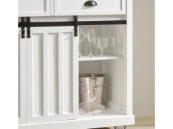 Outlet Küchenwagen mit Flaschenablage Küchenschrank Servierwagen Weiß FKW94-W Küchenschränke