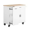 SoBuy Kücheninseln|Servierwagen<Küchenwagen mit Gewürzregal Sideboard Küchenschrank 105x92x46cm Weiß-Natur FKW126-WN