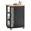 Hot SoBuy Küchenwagen Servierwagen mit 3 Ablagefächern Küchenregal 60x90x40cm Schwarz FKW75-SCH