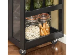 Hot SoBuy Küchenwagen Servierwagen mit 3 Ablagefächern Küchenregal 60x90x40cm Schwarz FKW75-SCH