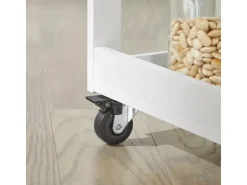 SoBuy Servierwagen|Schneidebretter<Küchenwagen Servierwagen mit 3 Ablagefächern Küchenregal 60x90x40cm Weiß FKW75-WN