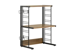 Clearance SoBuy Mikrowellenhalter Küchenregal mit 2 Ablagen und 2 Flaschenhalter KCR08-PF