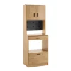 SoBuy Küchenschränke|Küchenregale<Mikrowellenschrank mit Pegboard Hochschrank Sideboard 60x170x40cm FSB98-N