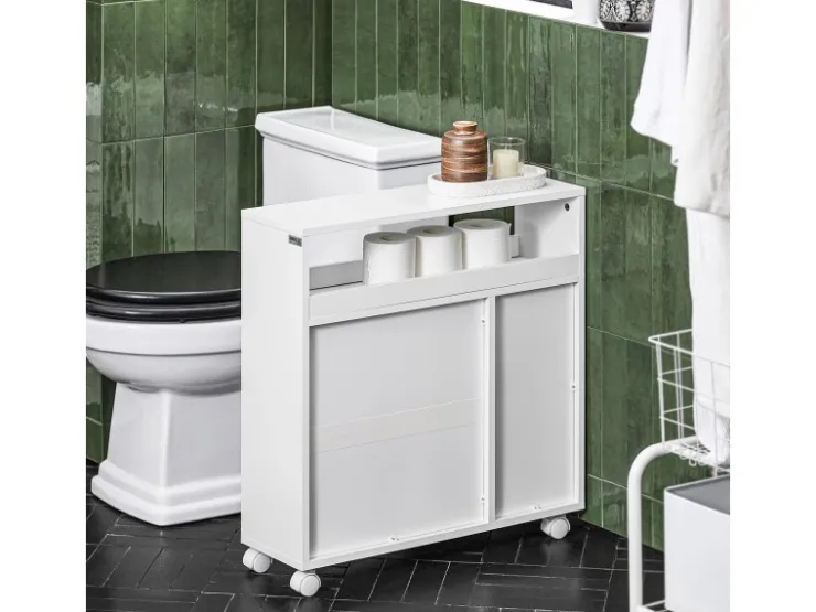 Online SoBuy Nischenregal Nischenschrank mit Rollen Küchenregal Rollwagen 20cm BZR119-W