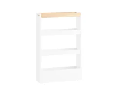Outlet SoBuy Nischenwagen mit 4 Etagen Küchenregal Schmal Weiß 15x80x50cm NSR12-W