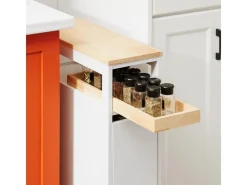 Nischenwagen mit 3 Schubladen Schmal Küchenregal Natur 20x79x51cm NSR11-WN Küchenregale
