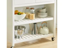 New SoBuy Servierwagen mit 2 Ablagen Küchenwagen Küchenregal 98x94x58cm Weiß FKW74-WN