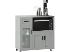 Sale SoBuy Sideboard auf Rollen Küchenwagen Mikrowellenschrank Rollwagen FSB78-HG
