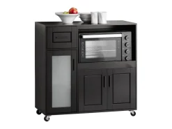 Sale SoBuy Sideboard auf Rollen Küchenwagen Mikrowellenschrank Rollwagen FSB78-SCH