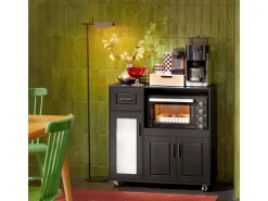 Sale SoBuy Sideboard auf Rollen Küchenwagen Mikrowellenschrank Rollwagen FSB78-SCH