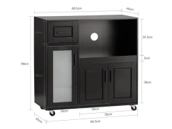 Sale SoBuy Sideboard auf Rollen Küchenwagen Mikrowellenschrank Rollwagen FSB78-SCH