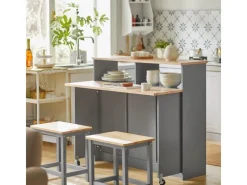 Online Sideboard Kücheninsel mit Arbeitsfläche Küchenschrank Kommode FSB36-HG Küchenschränke|Kücheninseln