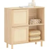 SoBuy Küchenschränke<Sideboard Kommode Küchenschrank Flurschrank Lowboard Natur FSB87-N