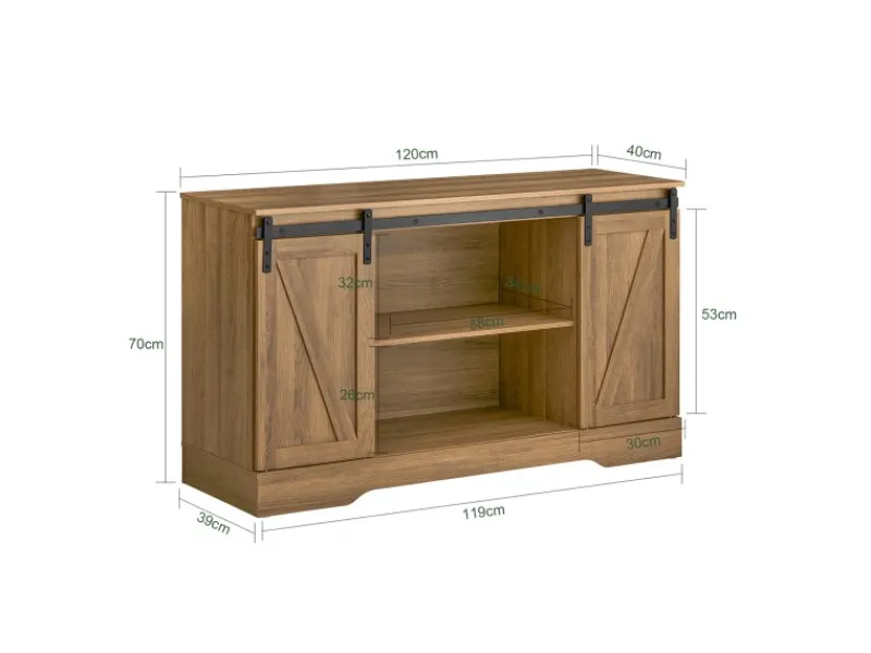 Best Sideboard Wohnzimmerschrank Kommode Küchenschrank TV-Schrank FSB60-BR Küchenschränke