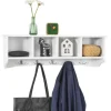 Hot SoBuy Wandgarderobe mit 5 Haken Holzwerkstoff Weiß FRG48-L-W