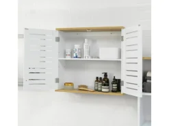 Best Wandschrank Badezimmerschrank Küchenschrank Medizinschrank Weiß BZR42-W Küchenschränke