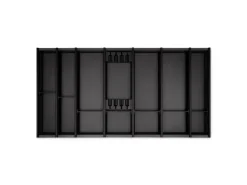Best Cuisio Besteckeinsatz Höhe 55mm Transluzent Anthrazit mit Messerblock Für Blum Legrabox 473mm Korpusbreite 1000mm Besteckkästen