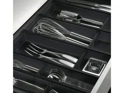 Best Cuisio Besteckeinsatz Höhe 55mm Transluzent Anthrazit mit Messerblock Für Blum Legrabox 473mm Korpusbreite 1000mm Besteckkästen
