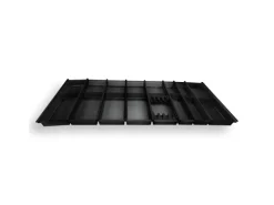 Best Cuisio Besteckeinsatz Höhe 55mm Transluzent Anthrazit mit Messerblock Für Blum Legrabox 473mm Korpusbreite 1200mm Besteckkästen