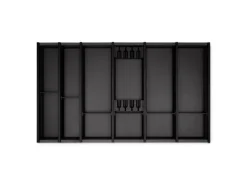 Hot Cuisio Besteckeinsatz Höhe 55mm Transluzent Anthrazit mit Messerblock Für Blum Legrabox 473mm Korpusbreite 900mm Besteckkästen