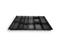 Hot Cuisio Besteckeinsatz Höhe 55mm Transluzent Anthrazit mit Messerblock Für Blum Legrabox 473mm Korpusbreite 900mm Besteckkästen