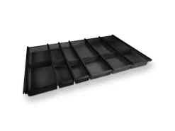 Hot Cuisio Besteckeinsatz Höhe 55mm Transluzent Anthrazit mit Messerblock Für Blum Legrabox 473mm Korpusbreite 900mm Besteckkästen