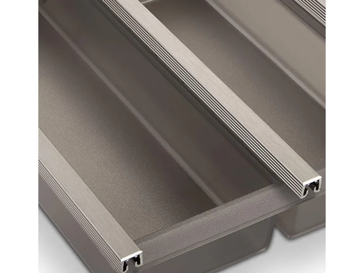 SOTECH Besteckkästen<Cuisio Besteckeinsatz 600 mm Höhe 55 mm Transluzent Graphitgrau mit Messerblock