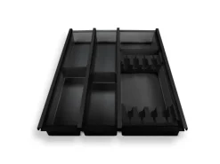 SOTECH Besteckkästen<Cuisio Besteckeinsatz Höhe 55mm Transluzent Anthrazit mit Messerblock Für Blum Legrabox 473mm Korpusbreite 450mm