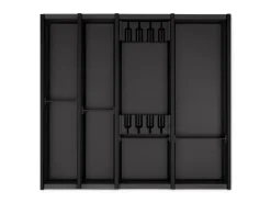 Clearance Cuisio Besteckeinsatz 55mm Höhe Transluzent Anthrazit mit Messerblock Für Blum Legrabox 473mm Korpusbreite 600mm Besteckkästen