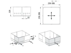 Hot 4er Set Organisationsrahmen CuisioFlex 129 mm Höhe Stufenlos Verstellbar von 236 - 386 mm inkl. Anti-Rutsch-Füße Besteckkästen