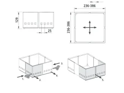 Best SOTECH 2er Set Organisationsrahmen CuisioFlex 129 mm Höhe Stufenlos Verstellbar von 236 - 386 mm inkl. Anti-Rutsch-Füße
