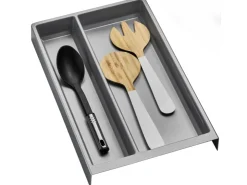 SOTECH Besteckkästen<Mehrzweckeinsatz SEPARADO Individual Genarbt 300 x 474 x 51 mm Schubladeneinsatz Ab 40cm Schrankbreite Silbergrau
