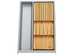 Discount SOTECH Mehrzweckeinsatz SEPARADO Individual Genarbt 300x474x51mm Schubladeneinsatz inkl. Bambus Messereinsatz Silbergrau