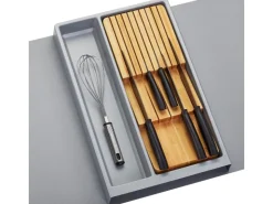 Discount SOTECH Mehrzweckeinsatz SEPARADO Individual Genarbt 300x474x51mm Schubladeneinsatz inkl. Bambus Messereinsatz Silbergrau