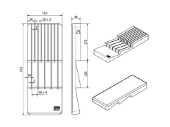 Discount SOTECH Mehrzweckeinsatz SEPARADO Individual Genarbt 300x474x51mm Schubladeneinsatz inkl. Bambus Messereinsatz Silbergrau