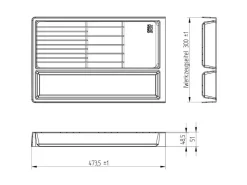 Discount SOTECH Mehrzweckeinsatz SEPARADO Individual Genarbt 300x474x51mm Schubladeneinsatz inkl. Bambus Messereinsatz Silbergrau
