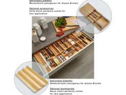 Best ORGA-BOX 3 Bambus Besteckeinsatz Für 120er Schublade 473x1097x56 mm 15 Fächer Für Nobilia Küchen Ab August 2012 Besteckkästen