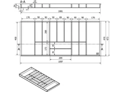 Best ORGA-BOX 3 Bambus Besteckeinsatz Für 120er Schublade 473x1097x56 mm 15 Fächer Für Nobilia Küchen Ab August 2012 Besteckkästen